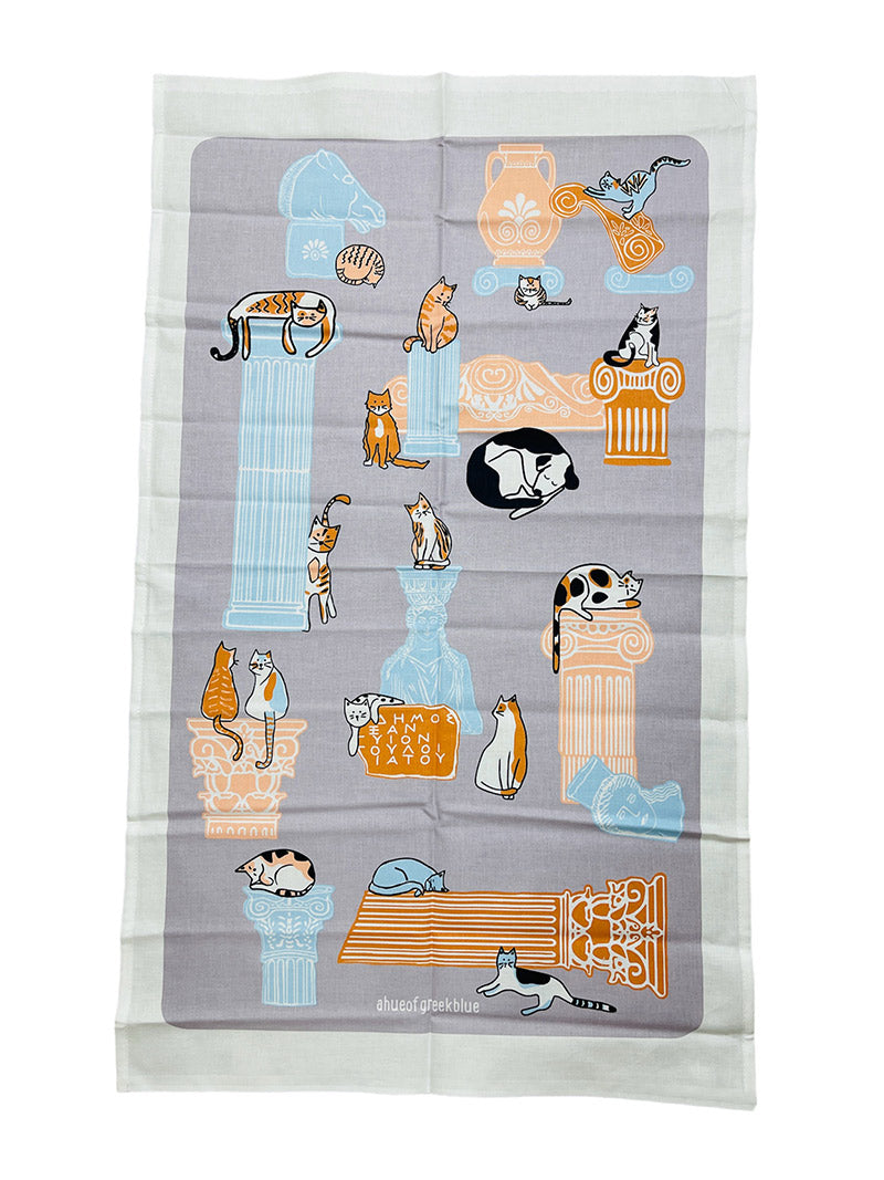 TeaTowel_CatsRuins