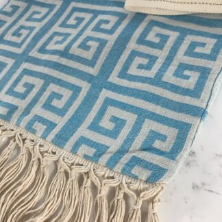 Turquoise Meandros Pouch Fringe